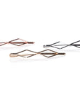 GeometricMetallics -  InStyler Geometric Pin It Up Bobby Pins-top view of pins in gold, rose gold and gold metallic