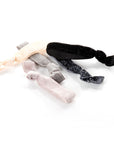 5 hair ties in ballet, caramel, grey, slate and noir glitter-InStyler