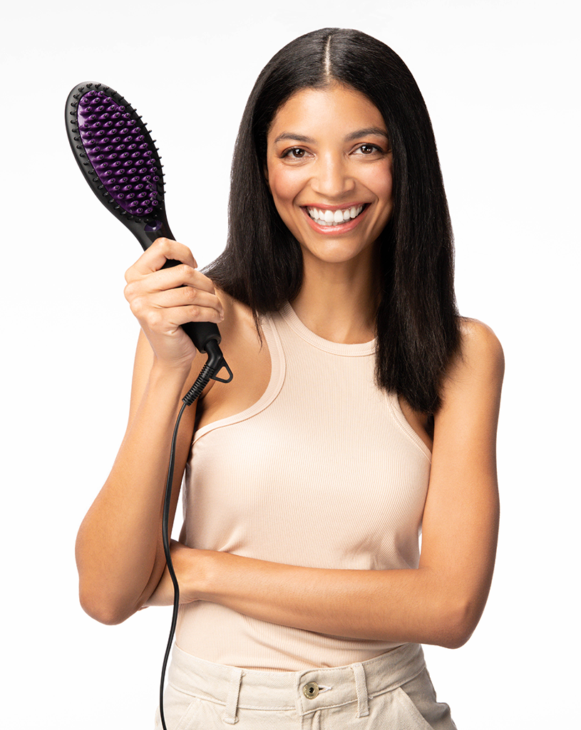Wet hair straightener sales brush