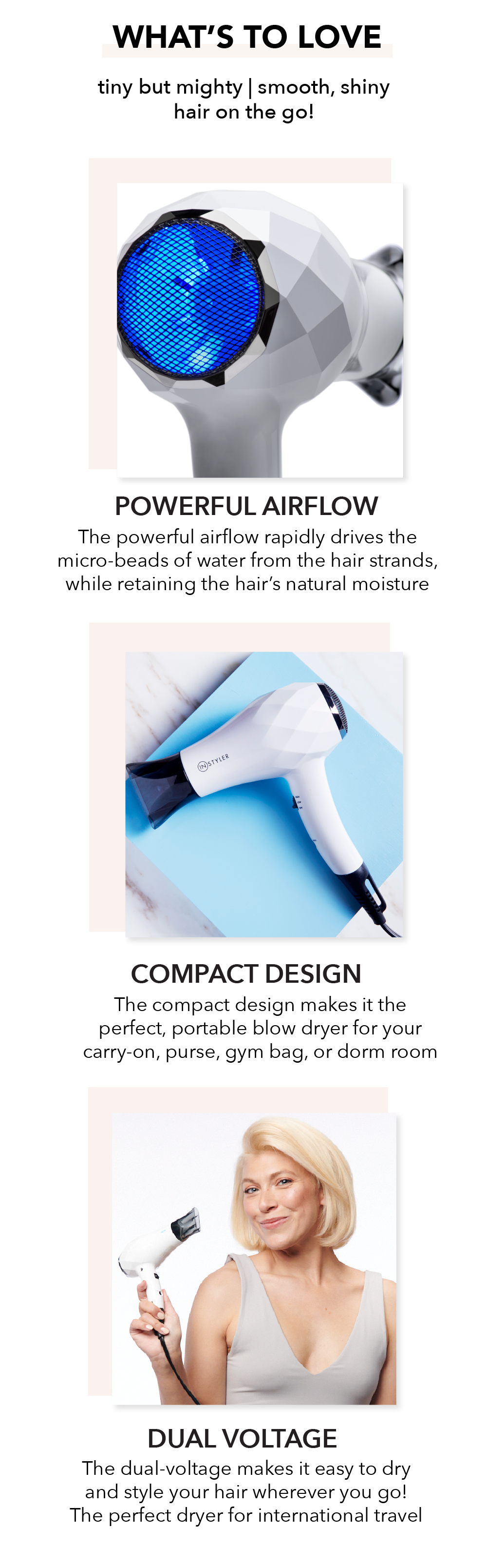 Professional foldable hair dryer