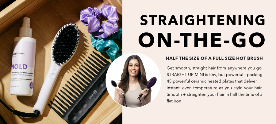 Straight Up Mini Ceramic Hair Straightening Brush by InStyler