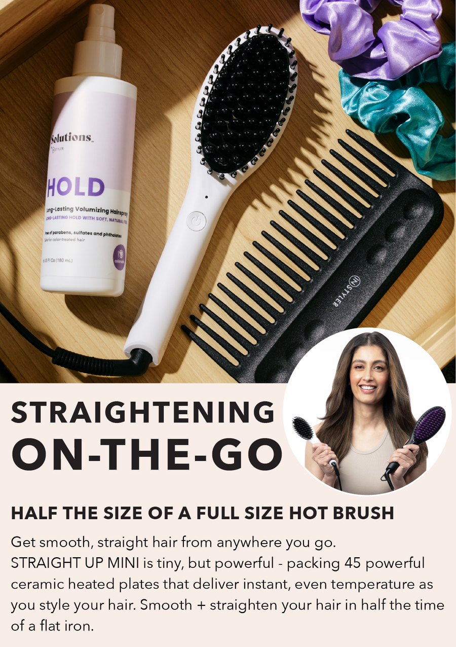 Straight Up Mini Ceramic Hair Straightening Brush by InStyler