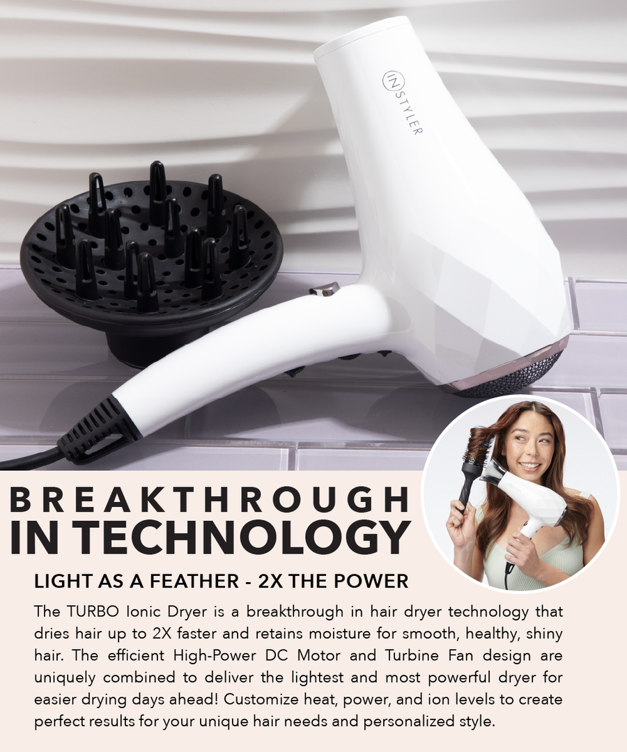 InStyler TURBO Ionic Hair Dryer Hair Styling Tools and Accessories