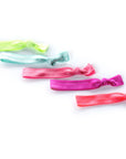 Brights - InStyler All Tied Up Hair Ties-Five ties in coral, watermelon, sky, hot pink and citron-Laid on white background.