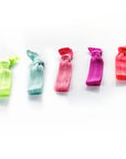 Brights - InStyler All Tied Up Hair Ties-Five ties in coral, watermelon, sky, hot pink and citron. Folded on white background.