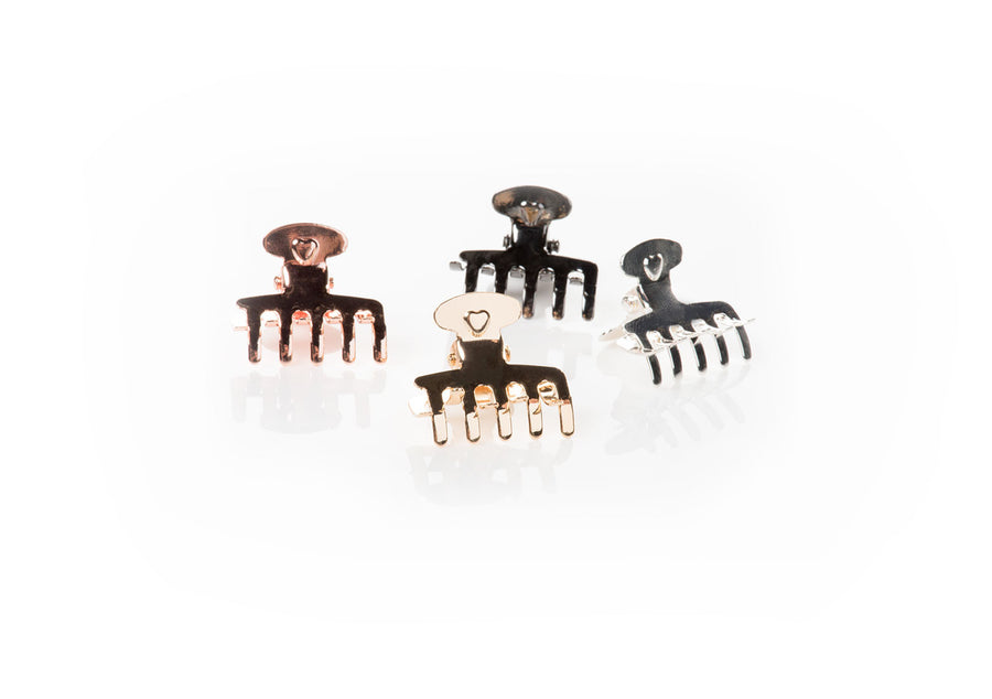The Essentials - Mini Clips-4 claw clips in silver, gold, rose gold and black-InStyler