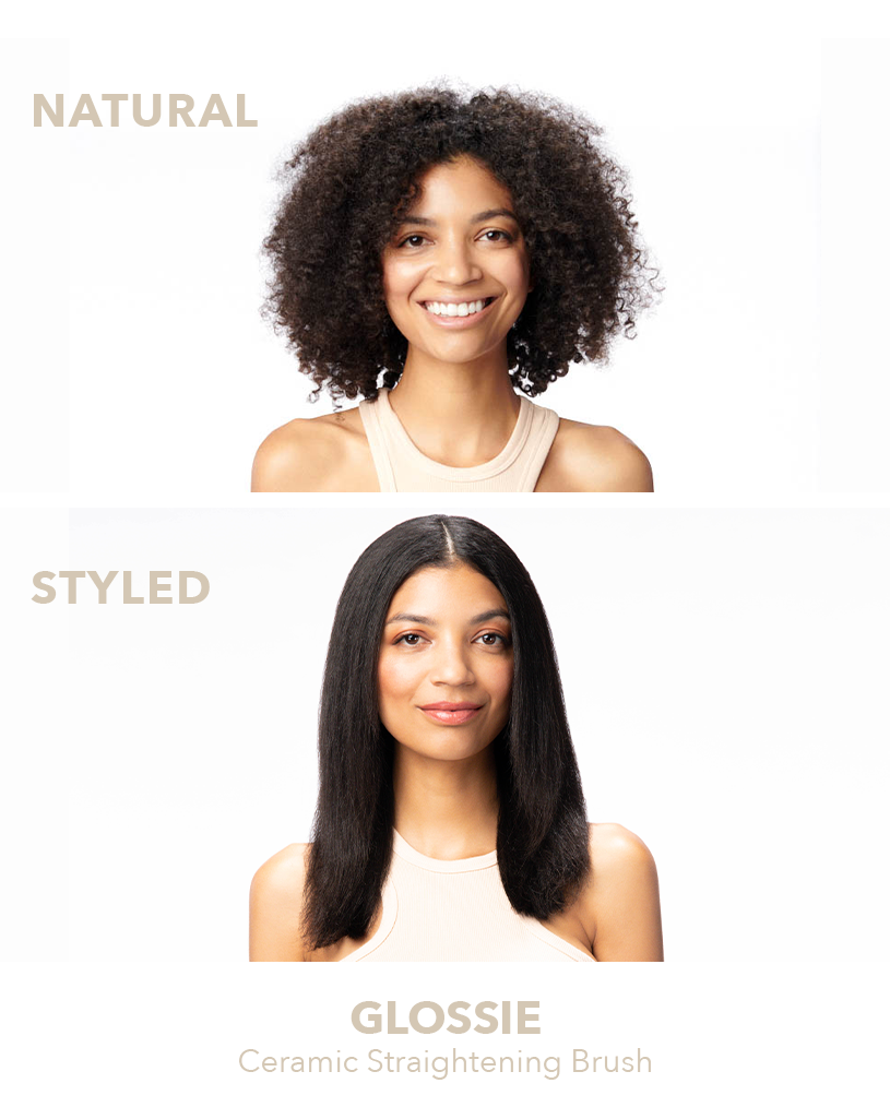 GLOSSIE Ceramic Hair Straightening Brush Hot Brushes by InStyler